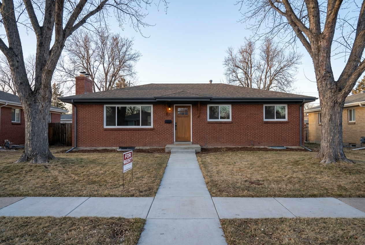 Denver rental property exterior with landlord insurance documents, representing Colorado landlord insurance requirements