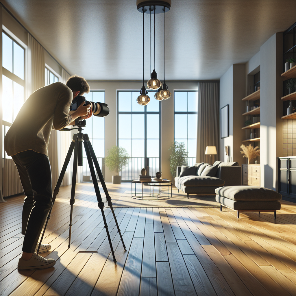 Professional real estate photographer photographing Denver rental property interior for rental listing photos