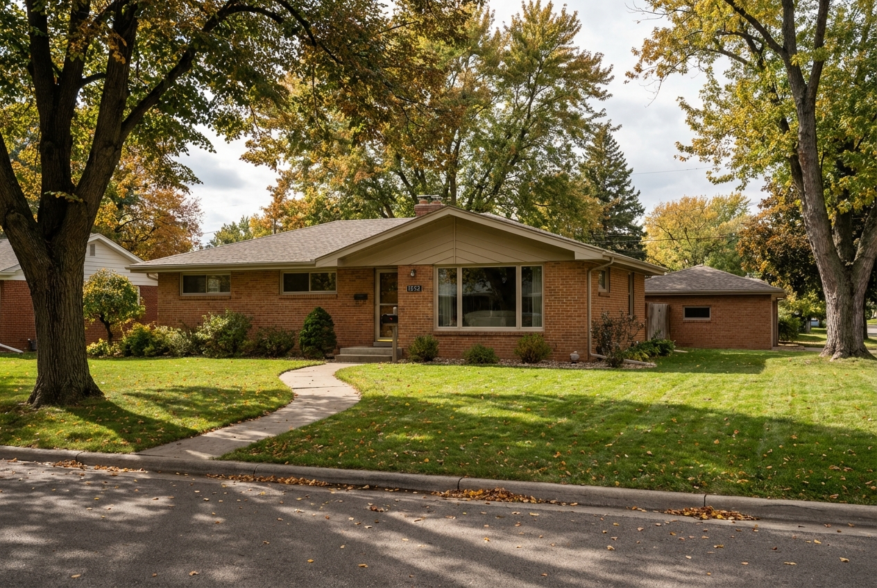 University Hills Denver neighborhood 1950s ranch home with mature trees and large yard